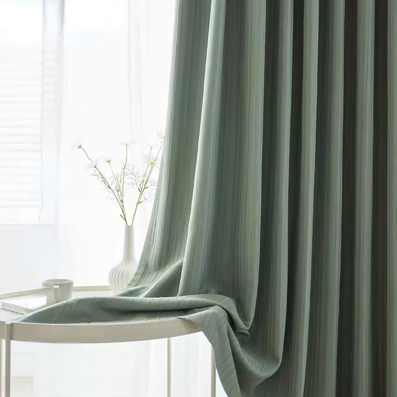 

2023 New Crepe Japanese Minimalist Modern Curtains for Living Room Bedroom Log Popular Light Luxury Bay Window Blackout Custom