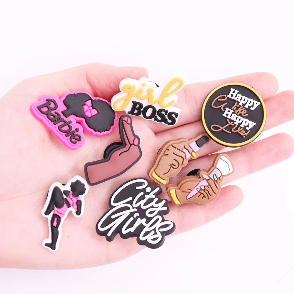 Симпатичные Мультяшные подвески для обуви из ПВХ 1 шт. милый город девушка босс