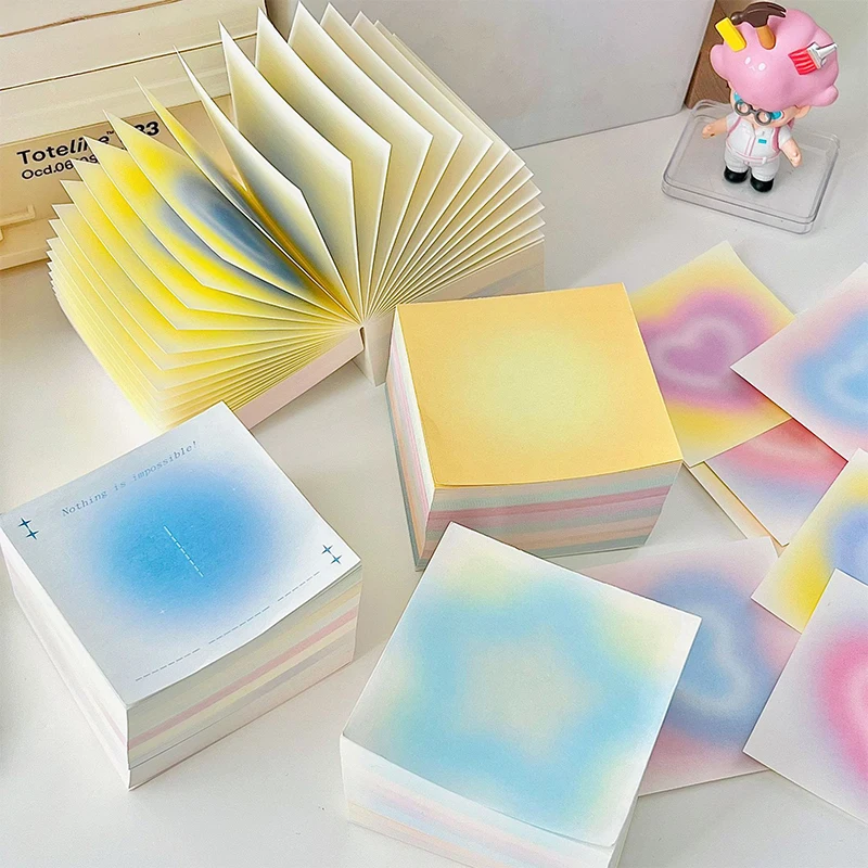 

400Sheets/pack Gradient Memo Pad Large Capacity Message Notes Decorative Kawaii DIY Journal Scrapbooking Decoration