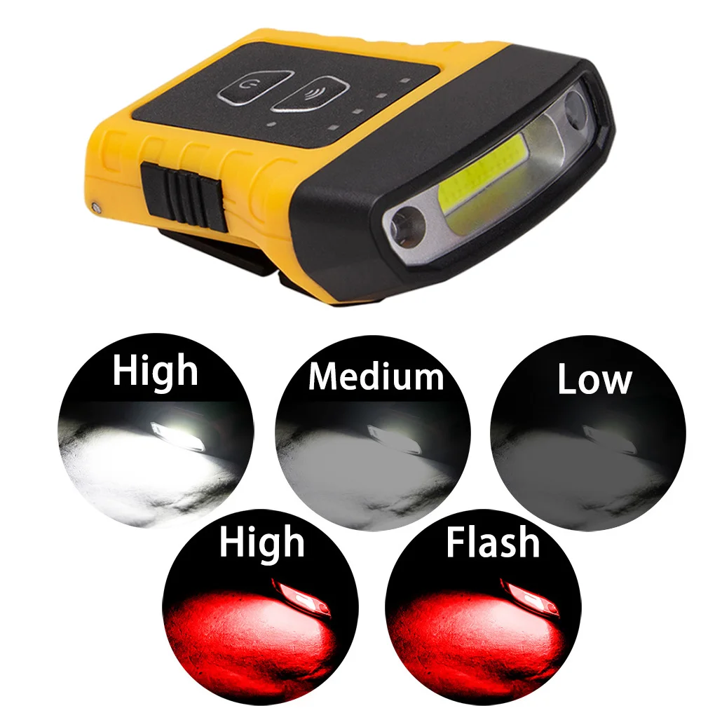 

Mini Headlight COB Hat Lamps Inductive Rotatable Flashlight Rechargeable Lantern Outdoor Sports Headlamp for Fishing Riding