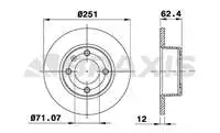 

Зеркало заднего тормозного диска AE0483 XANTIA 1.8I nia 1.8I 1,9 TD (× 12 × 4dl)