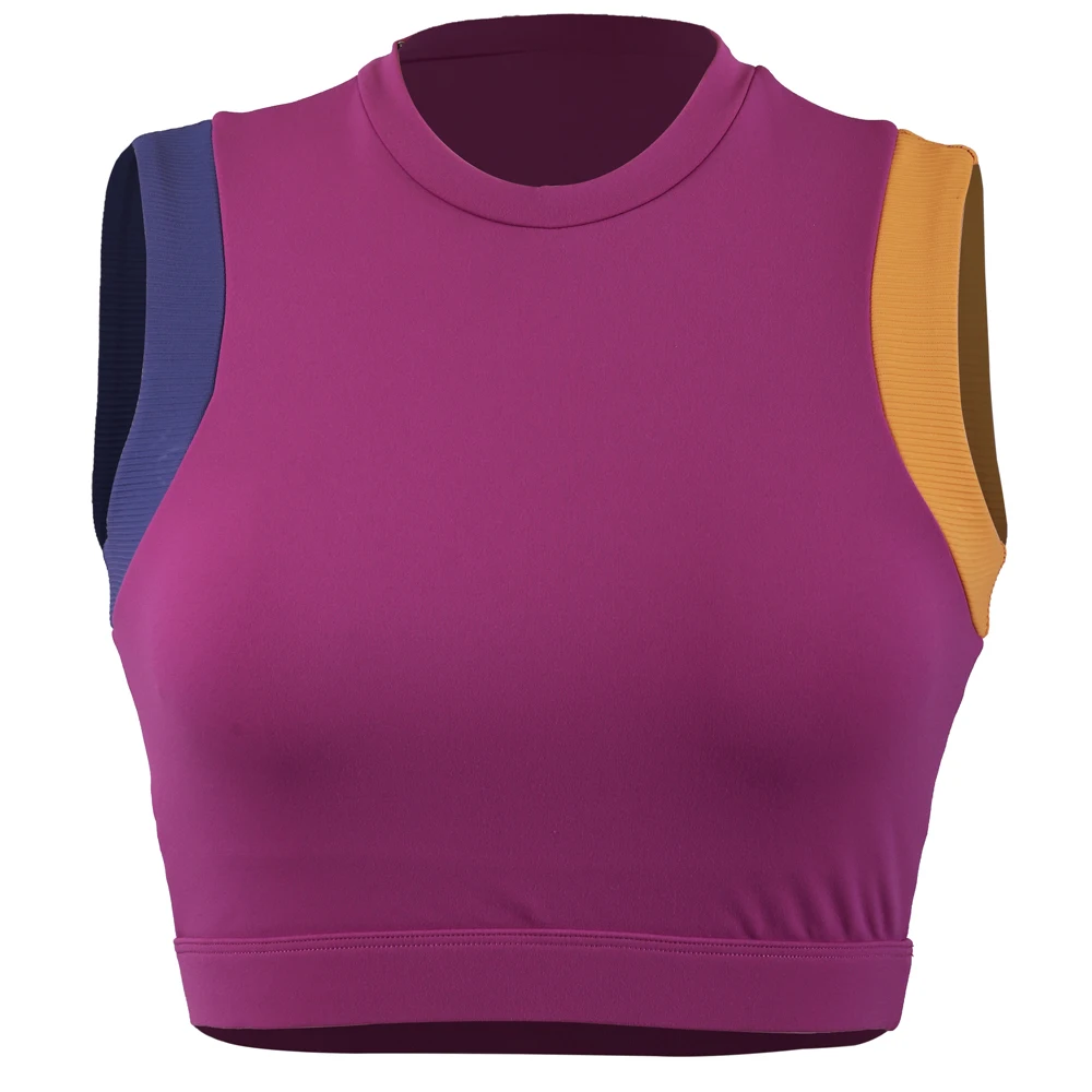

Summer Ladies Athleisure Vest Fitness Training Solid Color High Quality Yoga Top