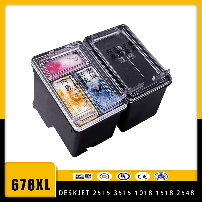 Набор картриджей Vilaxh 678 совместимый с картриджем HP XL для принтера Deskjet 2515 3515 1018 1518