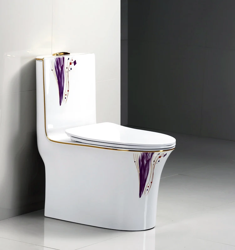 Роскошный современный красочный гигиенический туалет цельный золотого цвета с