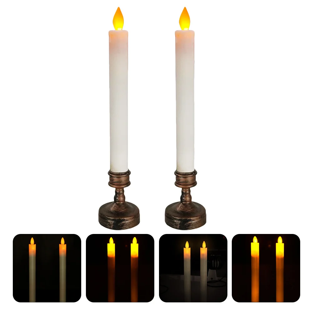 

Led Lightslight Candlesticks Taper Flameless Realistic 3D Flame Flickeringoperated Electric Romantic Window Electronic Stand