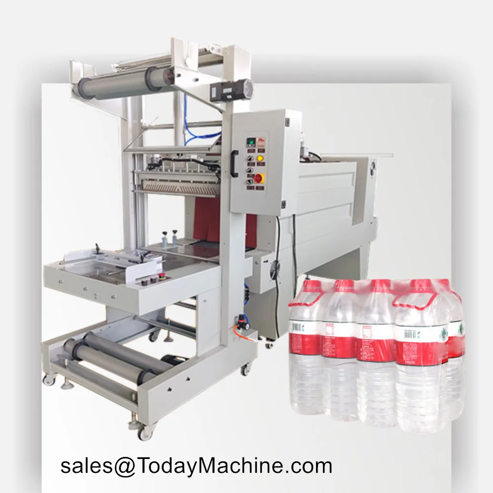 

Automatic High Speed Water Bottle Conveying Film Covering Heat Shrinkable Packaging Heat PE Film Shrink Wrapping Machine