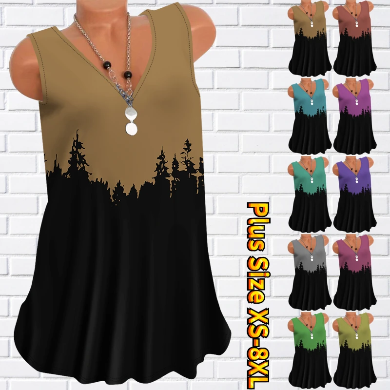 

2023 Summer Regular Knee-length Skirt V-neck New Design Printed Party Dress Women's Vintage Elegant Loose Sleeveless Dress