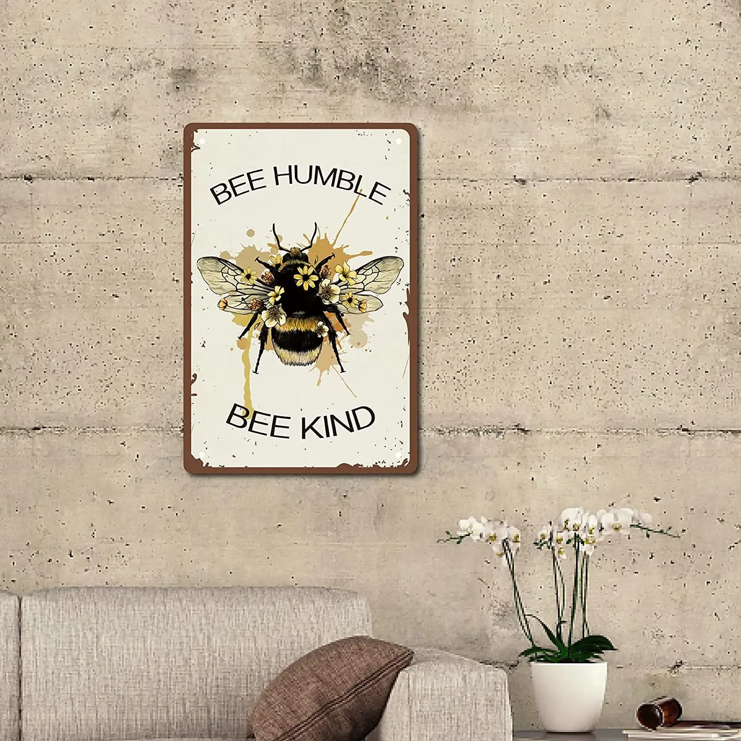 Металлическая жестяная вывеска Bee Humble Kind Ретро Винтаж Забавный Настенный Декор
