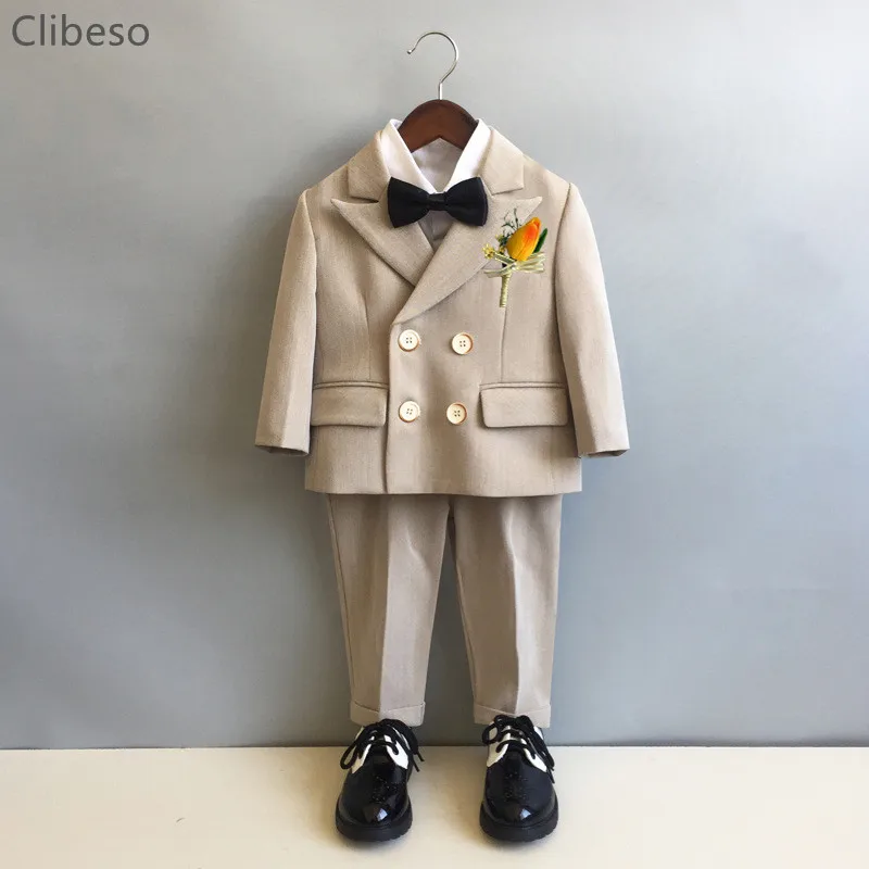 

Spanish Children Outfit Infant boy Stage Show Costume Suit Toddler Gentleman Formal Set Kid Waistcoat Shirt Pant cravat Brooche