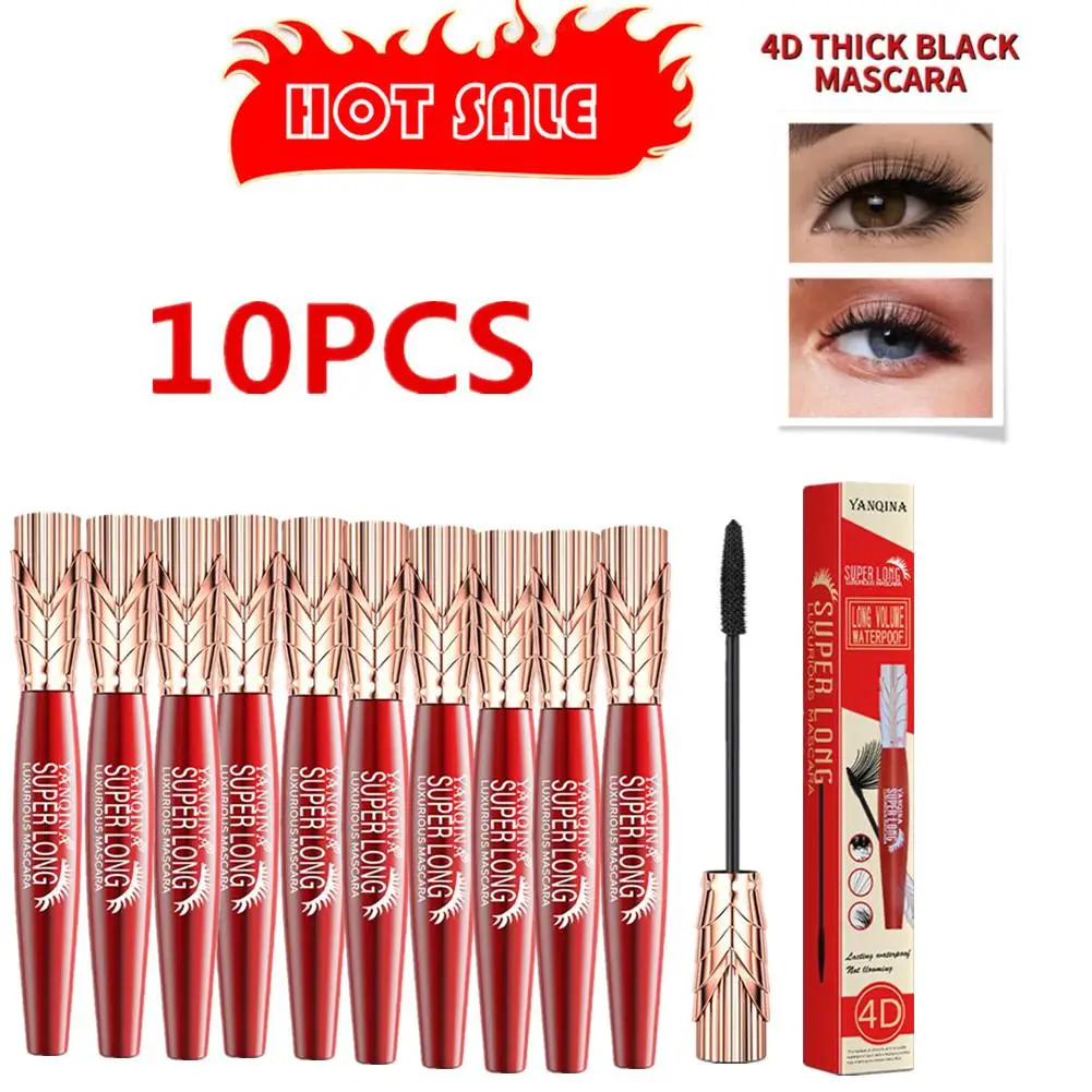 

10PCS YANQINA Crown Mascara Lengthening Thick Curly Waterproof Mascara 24h Lasting No Fading New Product Hot Selling 4D Mascara