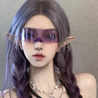 2022 new funny rimless sunglasses futuristic women men sunglasses around monob costume eyewear gothic steampunk party glasses