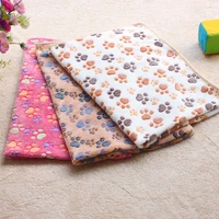 6040cm 3 colors paw print coral fleece dog blanket teddy dog bed winter blanket warm and soft dog supplies pet bed