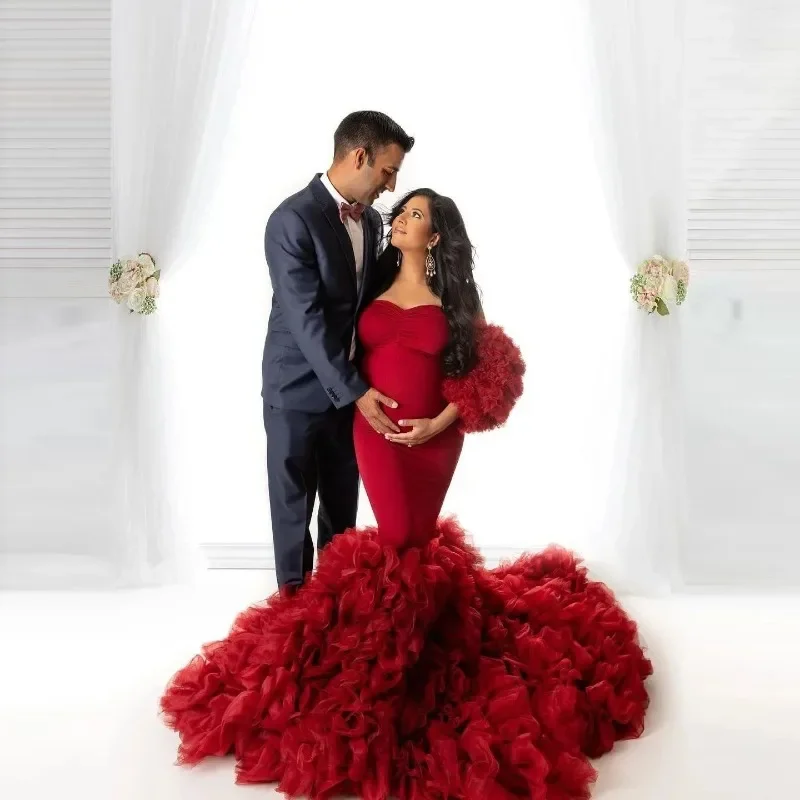 Лидер продаж платья Для Беременных Тюлевое Платье макси фотосессии детский душ с