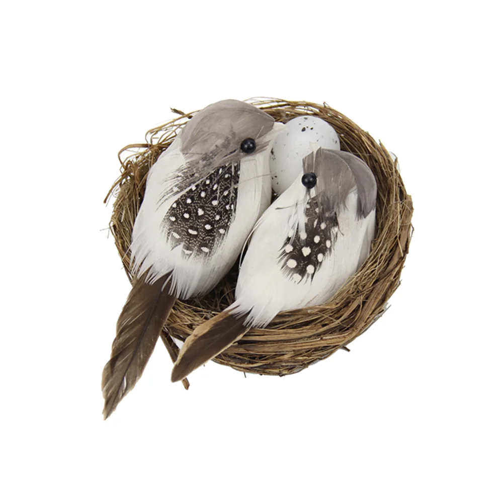 

Birds Decoration Garden Ornament Ornaments Bird Artificialcake Decor Home Easter Featherrusty London Eggs Decorative Table