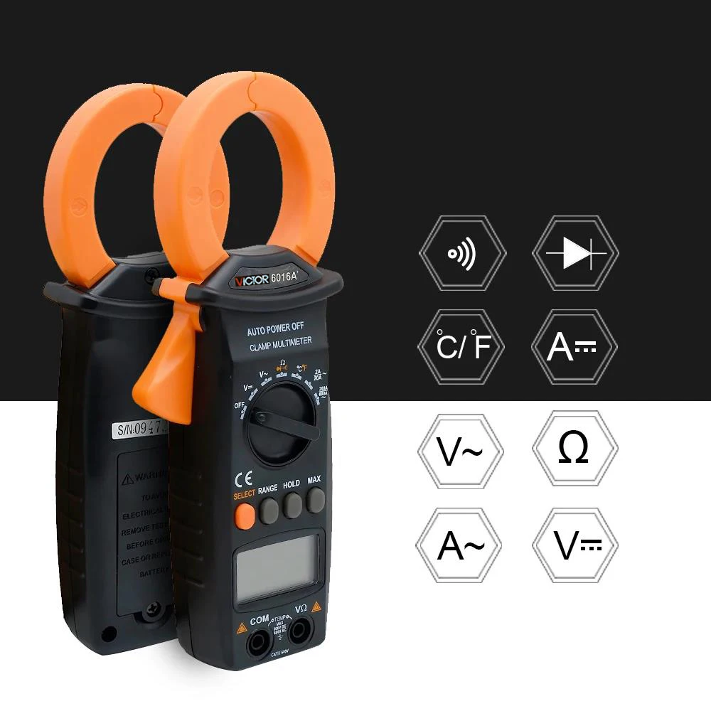 RuoShui Victor 6016A + клещи Автоматический диапазон AC DC Напряжение Амперметр Вольтметр Ом