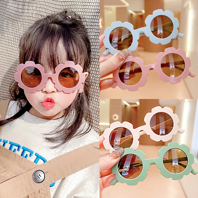 

New Children Sunglasses Sun Flower Round Cute Kids Sun Glasses for Boys Girls Ultraviolet-proof Baby Sunglasses Lovely Eyeglass
