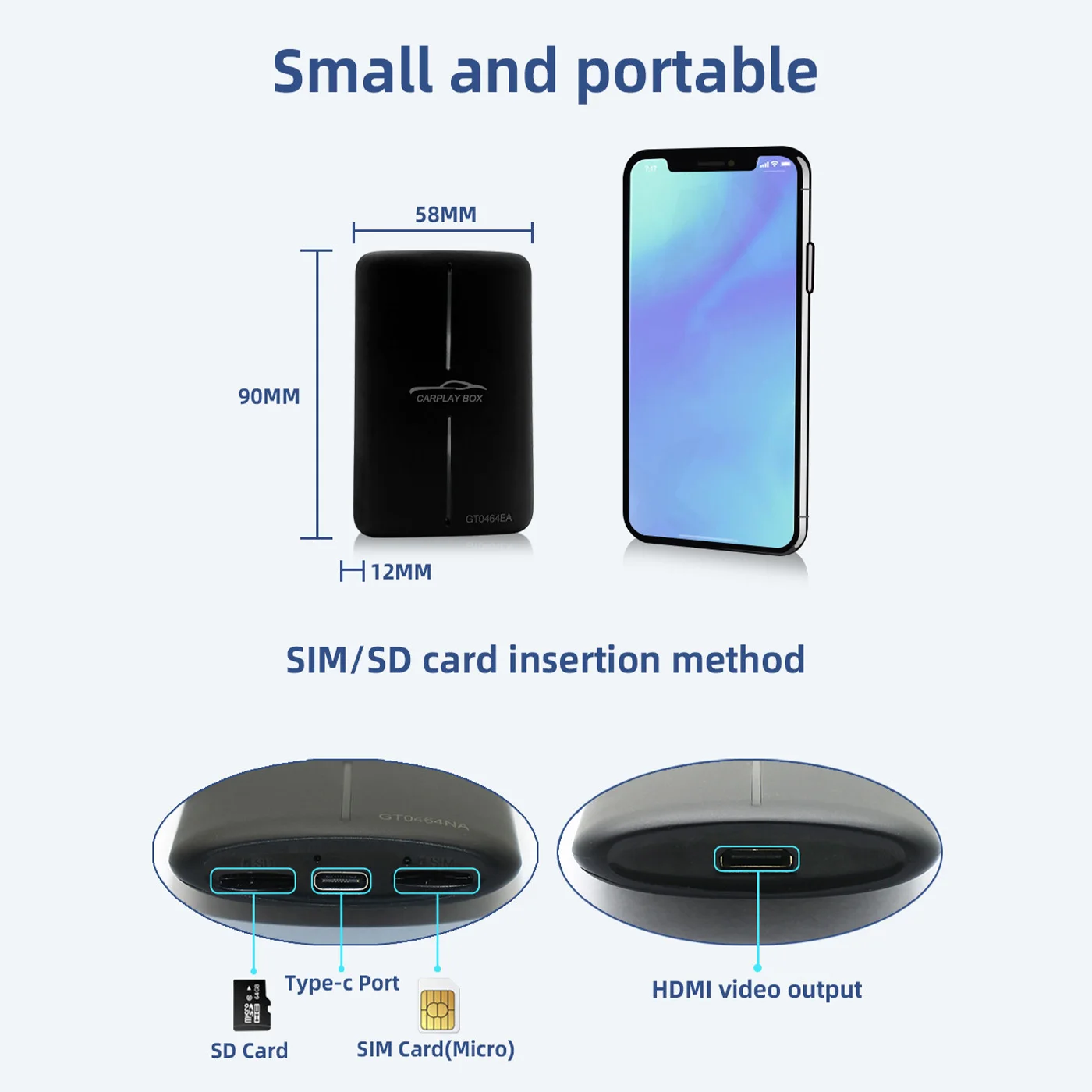 Фото Адаптер CarPlay AI Box 3-в-1 с Android 14, QCM6125, HDMI-выходом, поддержкой Plug and Play, 4+64 ГБ, Android-бокс, YouTube, Netflix, Wi-Fi №5