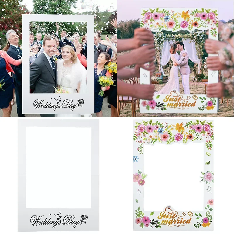 

68cm * 48cm Wedding Photo Booth Props Just Married Photobooth Party Backdrop Decoration Bridal Bachelorette Supplies