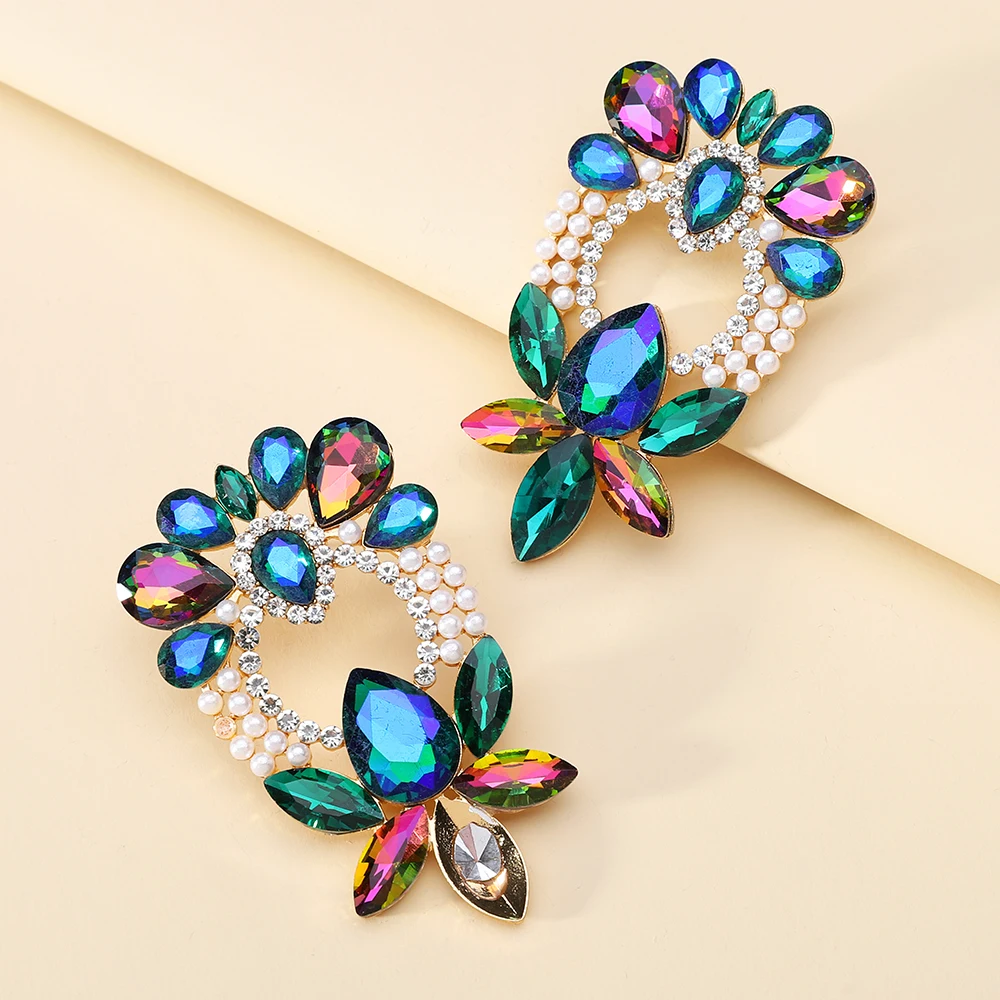 

Pearl Beads, Rhinestone Pendants, Women's Earrings, Luxurious Vintage Geometric Earrings, High-quality Hanging Party Jewelry