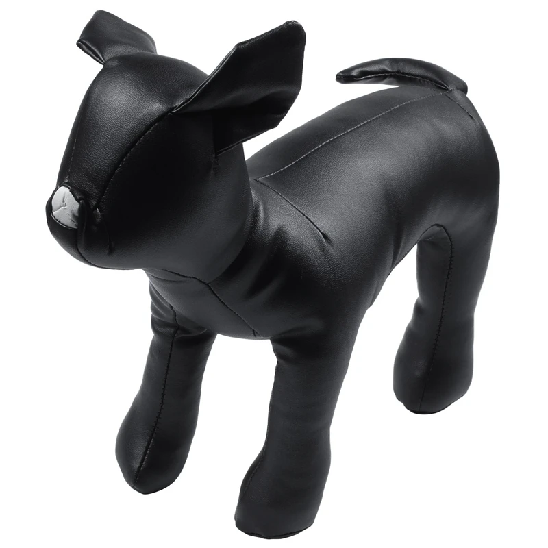 

Leather Dog Mannequins Standing Position Dog Models Toys Pet Animal Shop Display Mannequin Black S