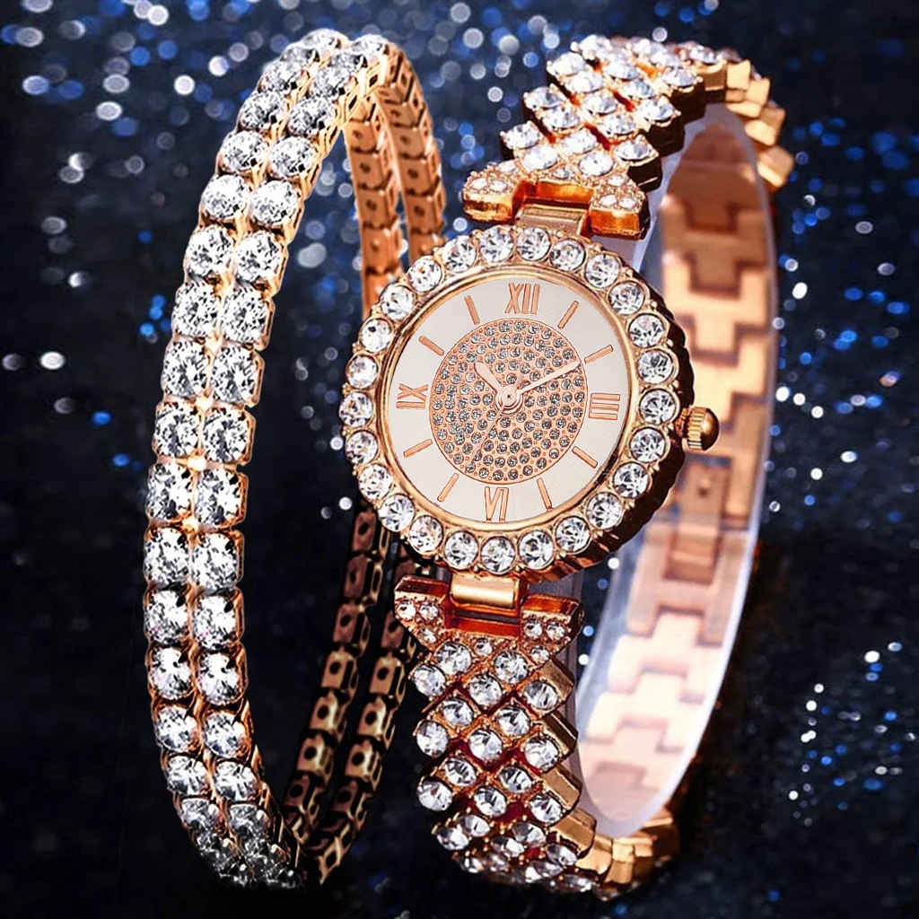 

Women Watch 2022 New Luxury Diamond Rhinestone Fashion Elegant Watch Quartz Watch Ladies Clock Ladies Relogio Feminino
