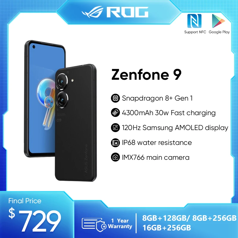 ASUS Zenfone 9 смартфон с 5,7-дюймовым дисплеем, процессором Snapdragon 8 +, 2022 Гц - Апрельский топ товаров с Али