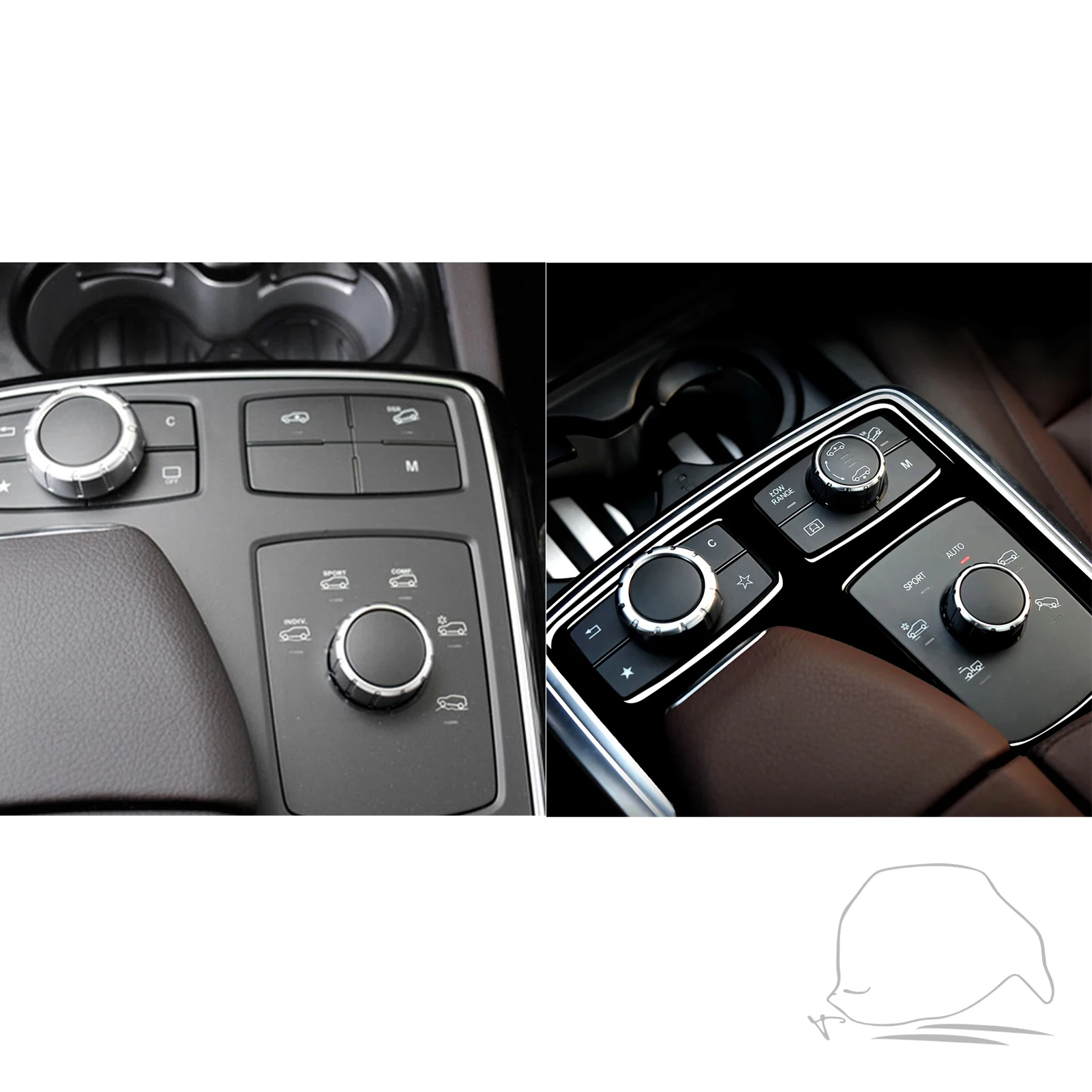 Фото Для Mercedes-Benz GLE 15-18 GLS 16-18 M-Class 2012-2015 Piano Black подлокотник, мультимедийная панель, накладка на внутреннюю панель автомобиля, наклейка №4