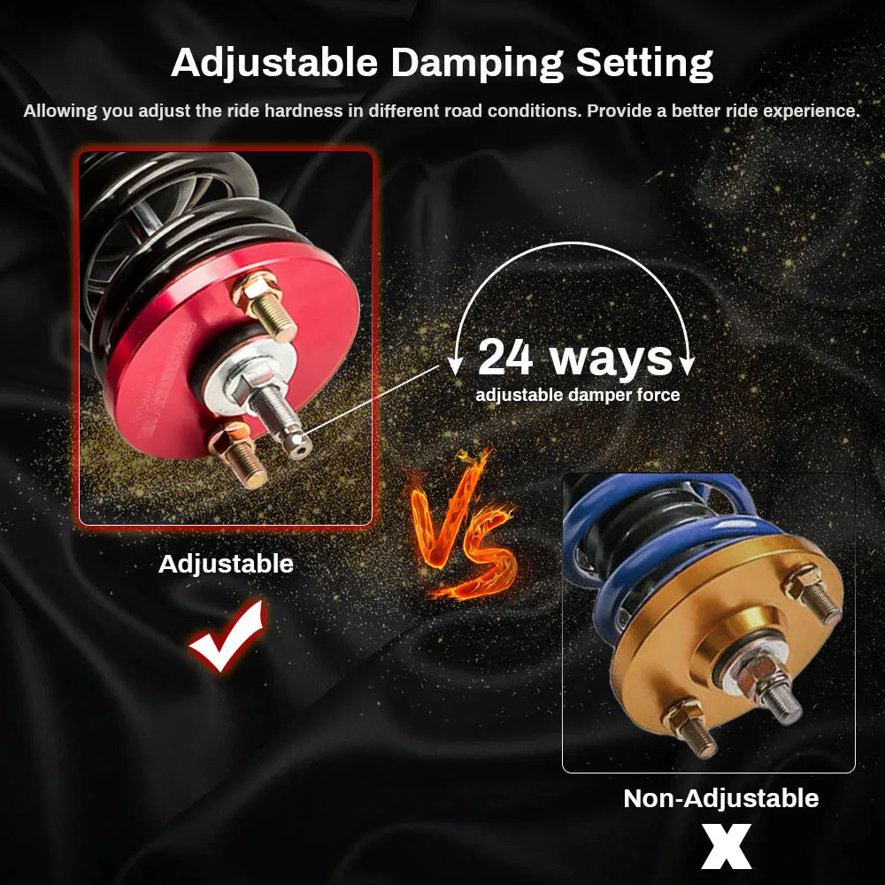 Coilover Shocks For Honda Civic EE EF EC CRX 88-91 EJ EG EH 24 Ways Street Adj. Damper for EK Del Sol 92-00 Integra 90-93 - купить по