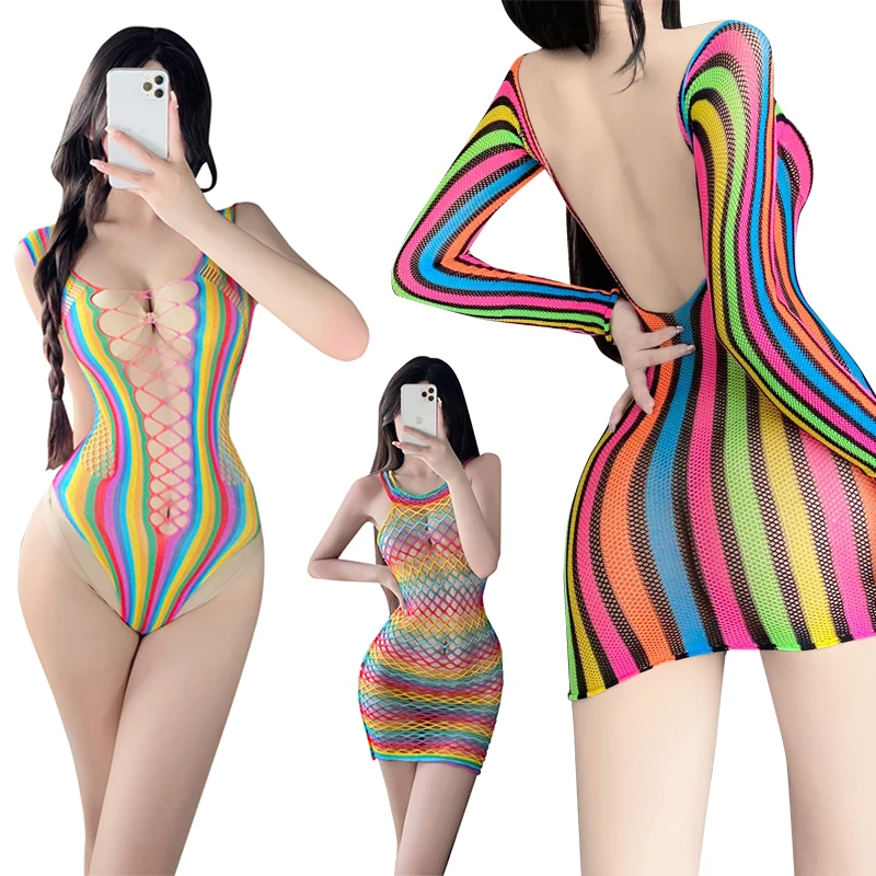 

Женская одежда из сетки, Эротическое нижнее белье, жаккардовая Сексуальная цветная сетчатая одежда, соблазнительные прозрачные обтягивающ...