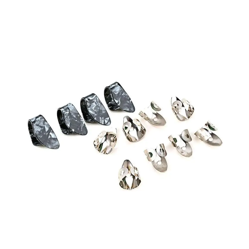 

Guitar Picks Set Adjustable 8pcs Stainless Steel Index Fingers Picks 4pcs Thumb Picks Musical Instrument Accessories