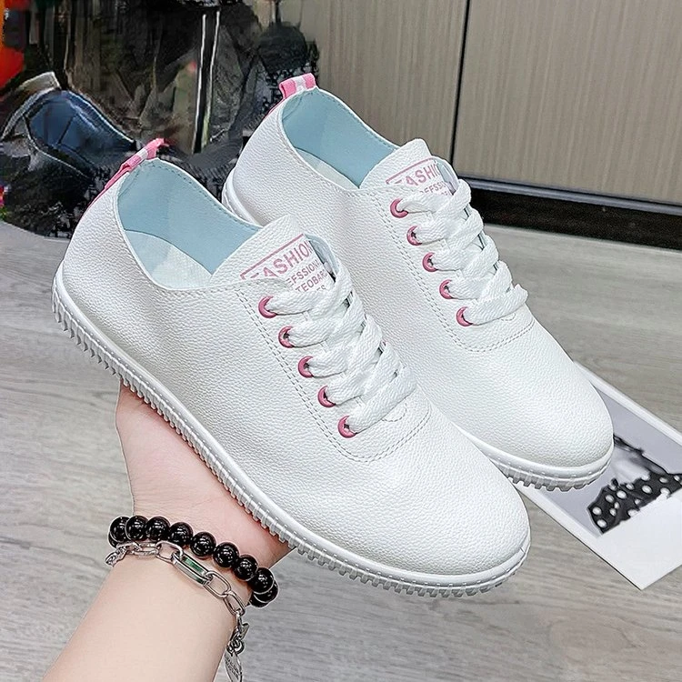 

2022 Fashion New Spring Lace Up White Shoes Ladies Solid Color Women's Shoes Casual Bottom Lace Up Women's Shoes Sneakers