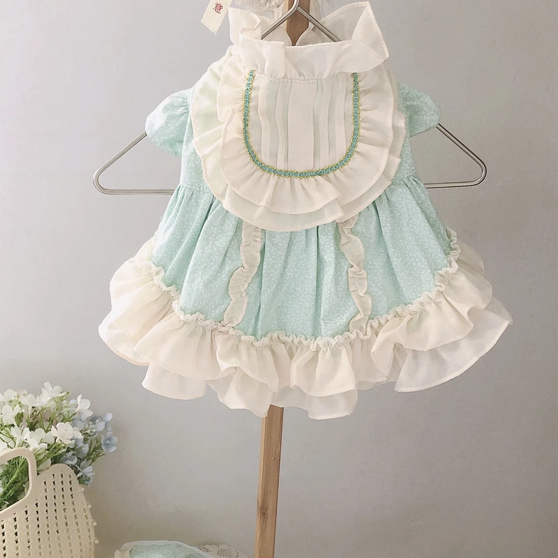 

Summer Dog Dress Lolita Maid Thin Cute Princess Dresses Cats Puppy Pet Clothing Pomeranian Corgi Teddy Poodle Dog Clothes 2022