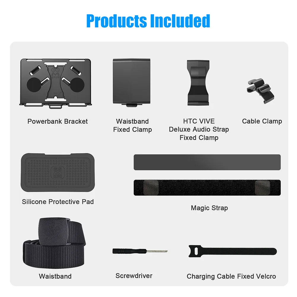 

Adjustable VR Accessories Back Clip Headset Strap Fixing Stand Powerbank Bracket Easy Install Battery Holder For Oculus Quest 2