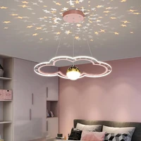 ring led chandelier for childrens room living room bedroom starry sky modern ceiling lamp acrylic home decor pink blue gold