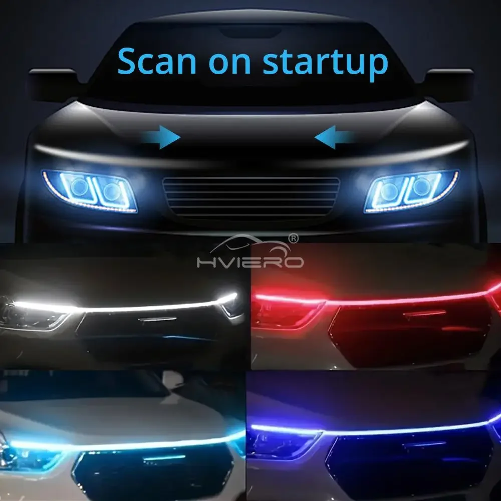 Автомобильные светодиодные фонари 59 дюймов 12 В освещение капота сканирование