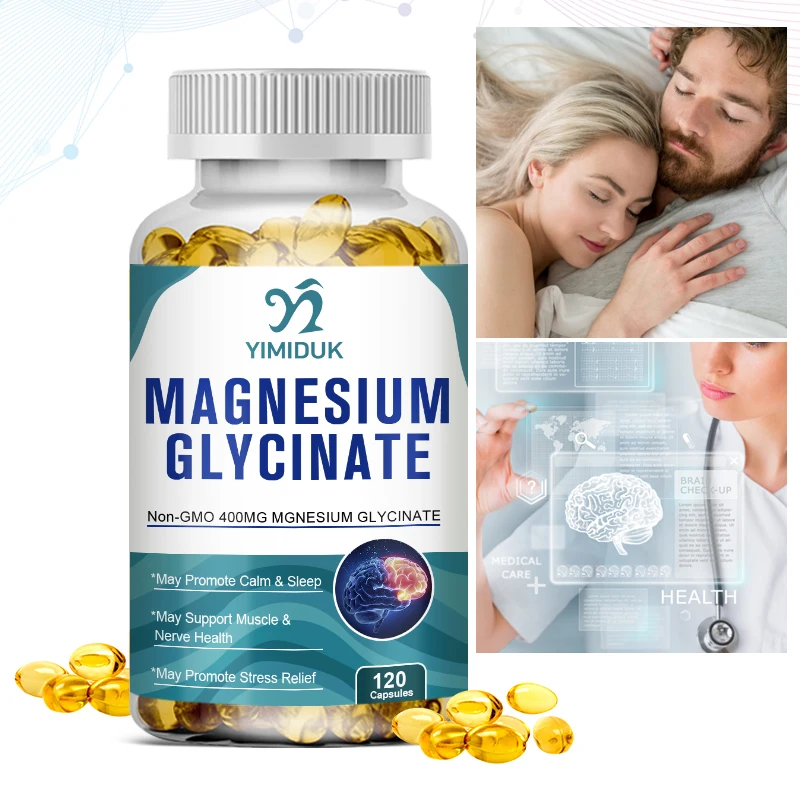 

Magnesium Glycinate Capsules Stress Relief, Anxiety, Bone, Muscle & Heart Health Sleep Support