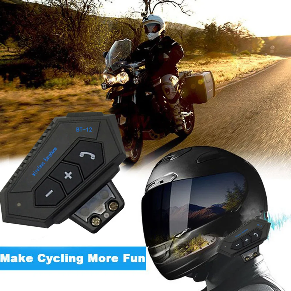

Motorcycle Accessories 5V BT-12 Bluetooth 5.0 Wireless Motorcycle Helmet Headset Black Motorbike Headphone Helmets Equipments