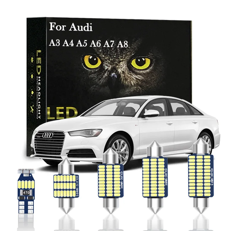 

Canbus Fit For Audi A3 8L 8V 8P A4 B5 B6 B7 B8 A5 A6 C5 C6 C7 A7 A8 D2 D3 Vehicle LED Interior Map Dome Trunk Lights Kit