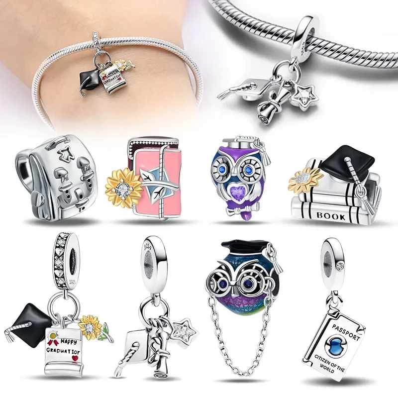 Бусины-шармы из серебра 925 пробы для браслетов Pandora