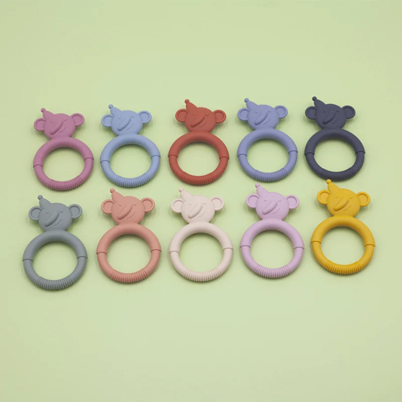 

Cute Cartoon Baby Soft Silicone Teether Gum Chewing Teething Toys Snowman Bear for Infants Chew Toy