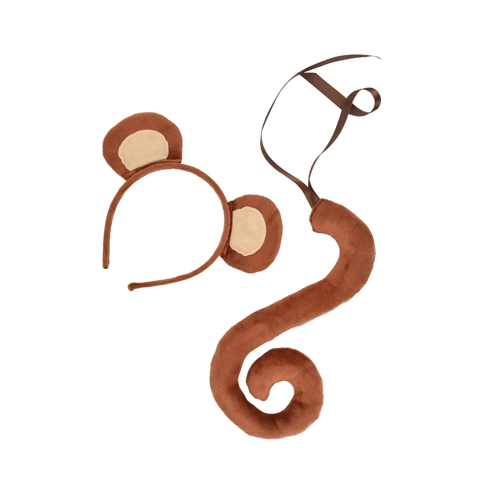 

Monkey Ears and Long Tail Costume Accessories Faux Headdress Ears Hair Clip for Carnival Stage Performance Party Christmas Kids