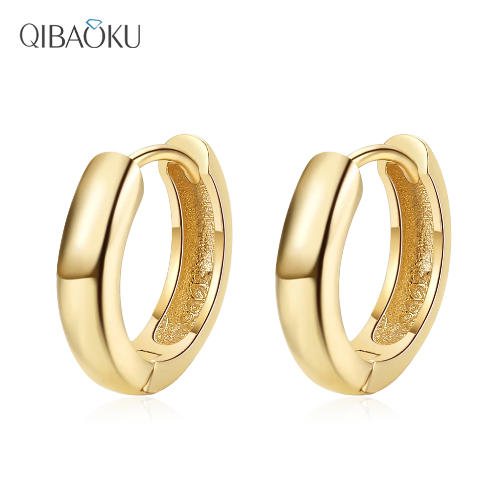 

S925 Sterling Silver Earring Round Hoop Earrings Circle Simple Noble Luxury Ear Jewelry Gift for Women 18K Gold Plated Earring