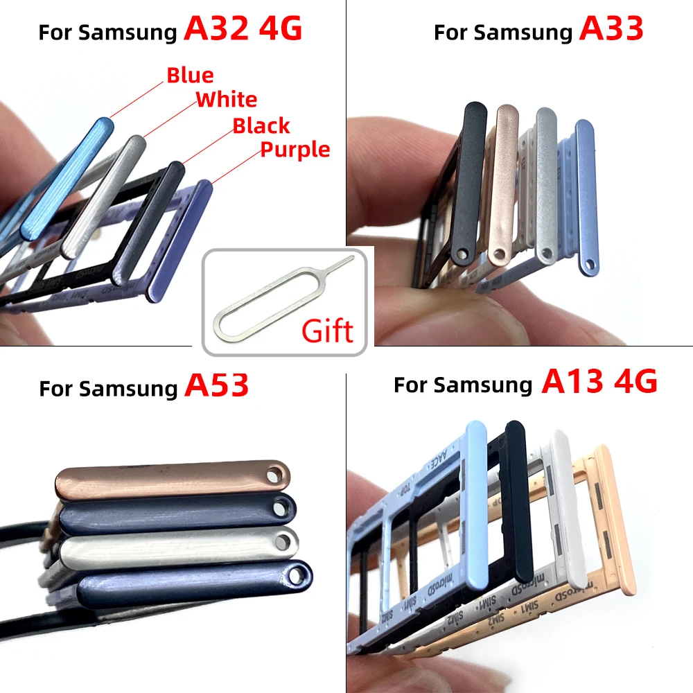 

10Pcs Sim Dual Card Socket Slot Tray Reader Holder For Samsung Galaxy A13 A32 A33 A53 4G Sim Port Tray Replacement Spare Parts