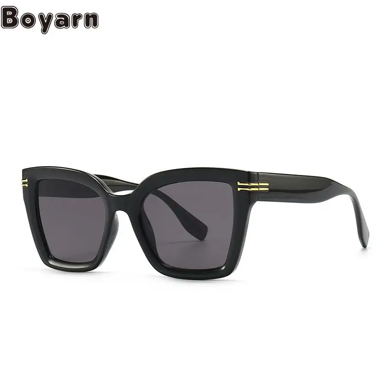 Boyarn Eyewear Oval Sunglasses Scottish Printed Leg Sunglasses Ins Style Women