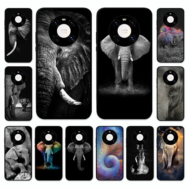 

Animal Elephant Phone Case for Huawei Mate 20 10 Lite 50 40 30 Pro 20X 9 Nova 7 6 Se 4E 3 3I Soft Tpu Cover