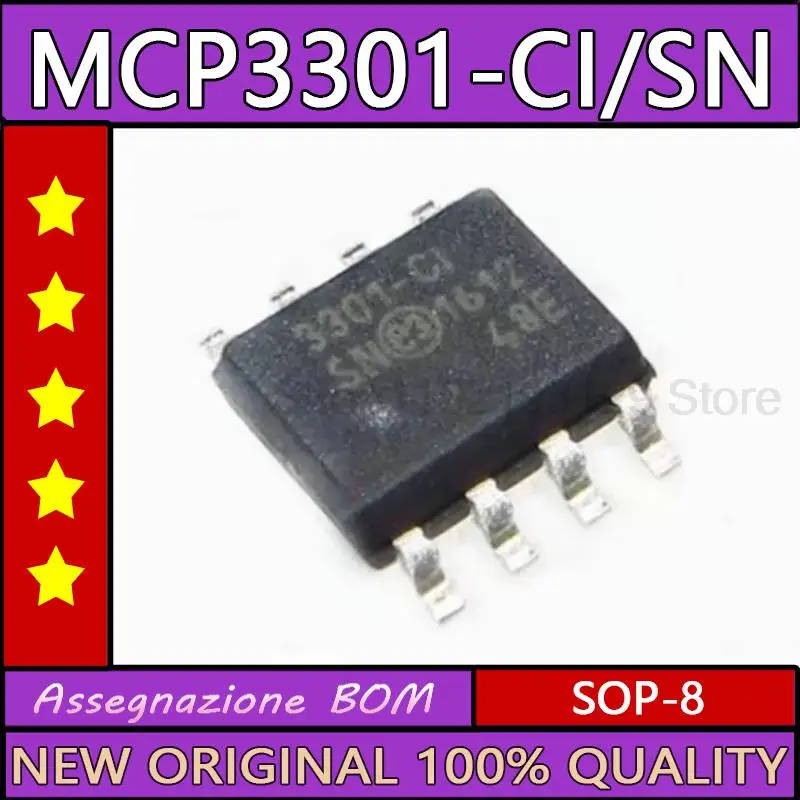 5 шт., новые и оригинальные светодиодные микросхемы MCP3301 SOP8 IC
