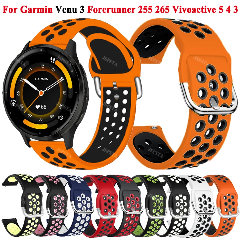 

Силиконовый ремешок для наручных часов Garmin шнур 3 2 Sq, браслет Forerunner 255 265 645 245 Vivoactive 5 4 3, умный Браслет, 20 мм 22 мм