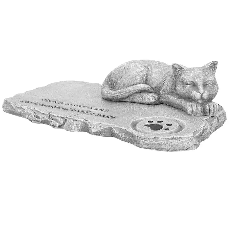 

Gravestone Wear-resistant Cat Tombstone Cat Memorial Stone Outdoor Pet Headstone Decorative Cat Gravestone for Decor Outdoor