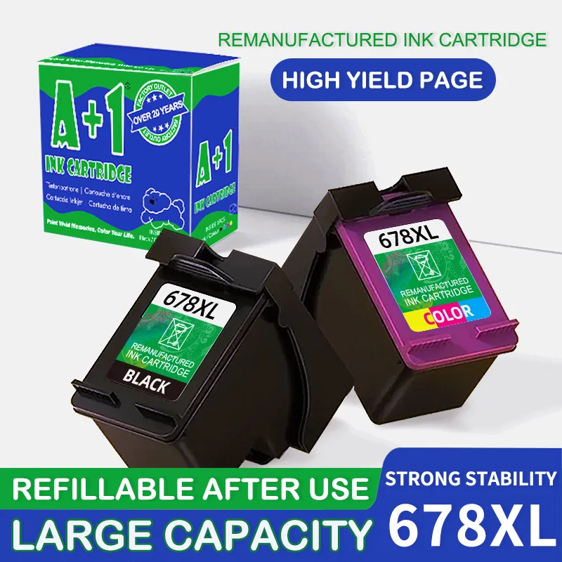 

A+1 678XL Ink cartridges Compatible For hp 678 Cartridges hp678 For Deskjet 2515 3515 1018 1518 2548 3548 4518 2648 Printer