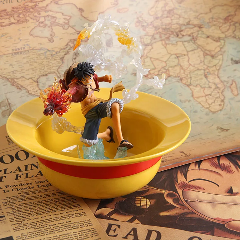 

Japanese Anime One Pieces Straw Hat Bowl Cute Ramen Bowl Cartoon Household Ceramic Tableware Noodle Bowl Dessert Soup Bowl
